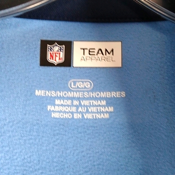 NFL- Quarter Zip Long Sleeve Titans Team Apparel- Size Large - Picture 3 of 5